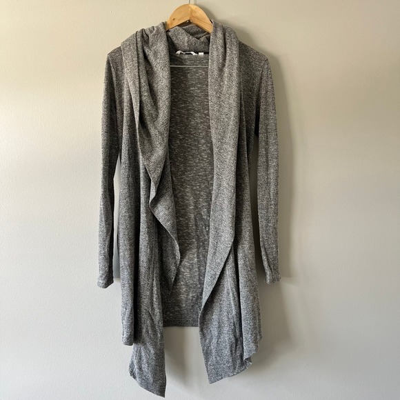 Athleta Sweaters - Athleta Heather Gray Cowl Neck Open Front Cardigan Draped Sweater Medium